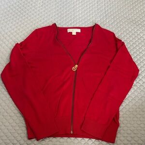 Michael Kors Red Zippered Women's Sweater